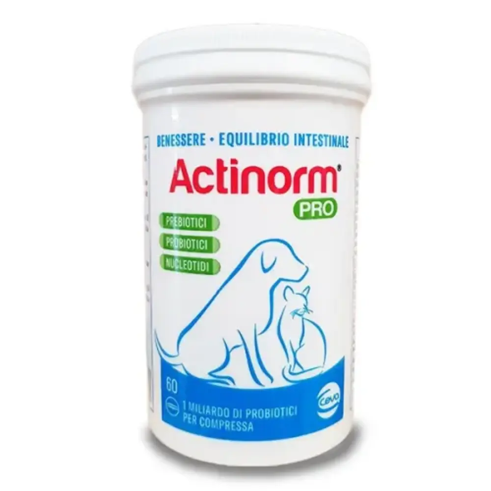Ceva - Actinorm Pro - 60 Compresse - Per la funzionalità intestinale di Cani e Gatti